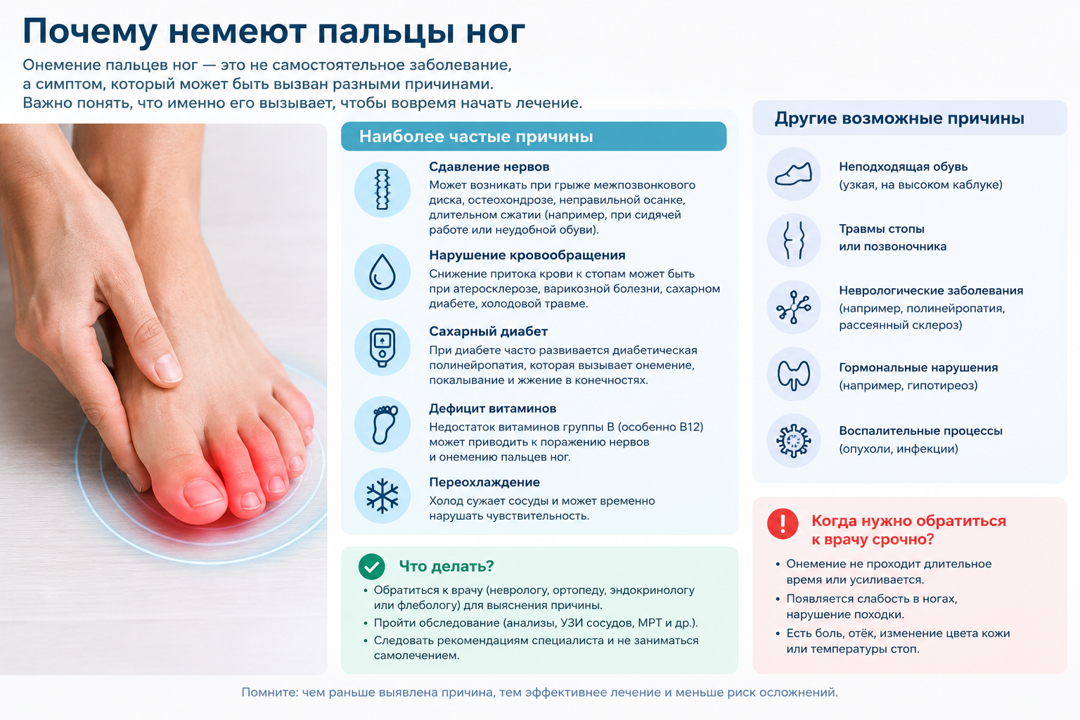 Почему немеют пальцы ног: основные причины и методы восстановления
